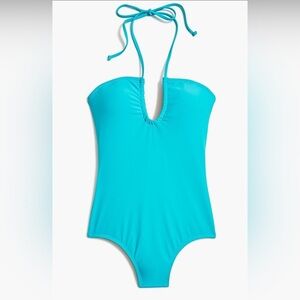 j.crew Keyhole one-piece swimsuit Blue(Turquoise ) Lined beach resort wear XXL
